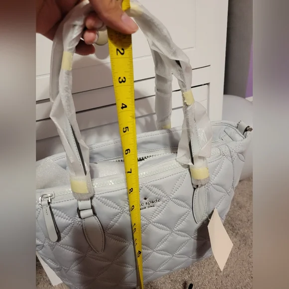 KATE SPADE NY MEDIUM QUILTED TOTE BAG WITH CROSSBODY STRAP POWDER BLUE COLOR BNW - Picture 12 of 12